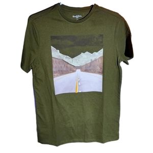 Olive Green Road Trip Short Sleeve T Shirt Size S NWT